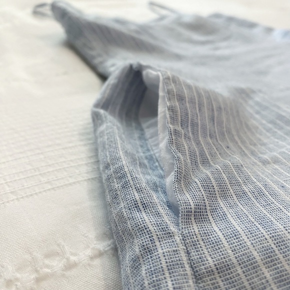 THEORY BLUE WHITE STRETCH LINEN BLEND PERFECT TEA DRESS - 2 - Picture 8 of 10